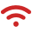 Icône rouge du signe "wifi"